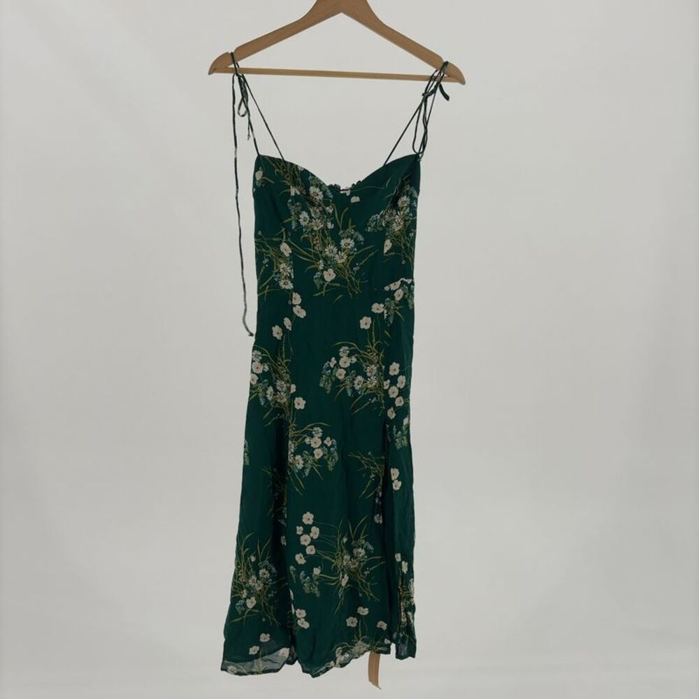 Reformation Dress in Green with White Floral